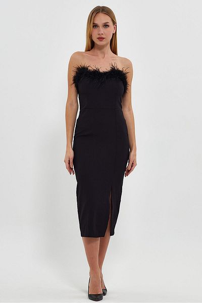 Ceylen Φόρεμα Finike Fabric Straples Otrishli Collar Midi μήκους