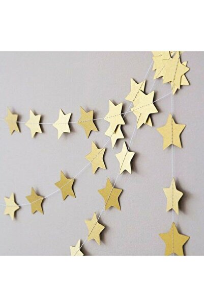 TATLI GÜNLER Gold Altın Asmalı Yıldız Tavan Süslemeleri Ipli Sarkıt Süs