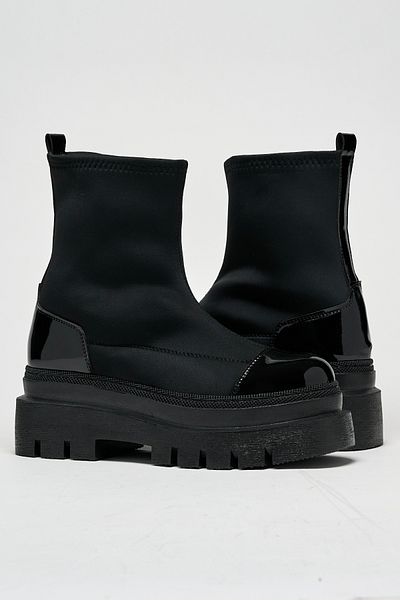 Tonny Black Γυναικείες μαύρες δερμάτινες μπότες Tonny Black Comfortable Fit