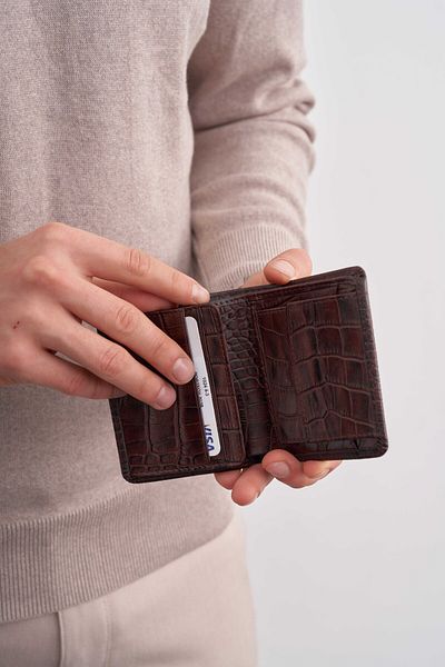 Eminsa Men's Black Genuine Leather Wallet - 1024