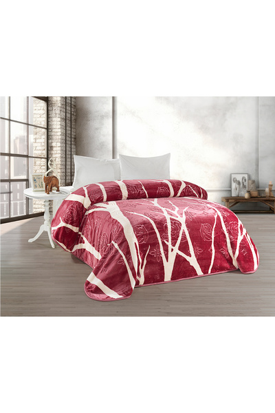 Evlen Home Collection 4 Kg Battaniye Supersoft Embos Kalın Yumuşak Peluş Çift Kişilik Yumoş 220x240 cm Devin Kırmızı