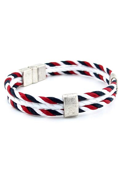 Solfera Sailor Marine Colors Braid Rope Three Rows Men's Bracelet M045C