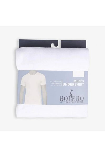 Bolero Men's White Crew Neck Undershirt