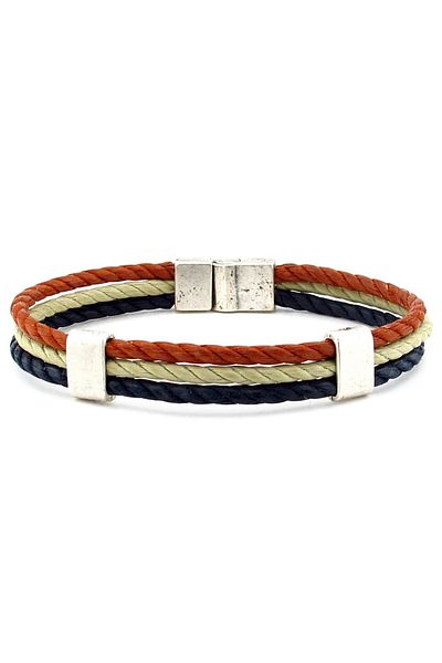 Solfera Three-Color Braid Rope Three-Row Men's Bracelet M045A