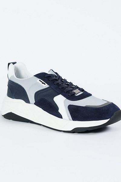 WRANGLER Blue-Navy Blue Men's Leather Sneakers W231K201410