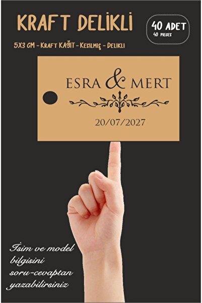 43 cici süsler organizasyon Στολίδι Ετικέτα Kraft Διάτρητη 40 Τεμάχια