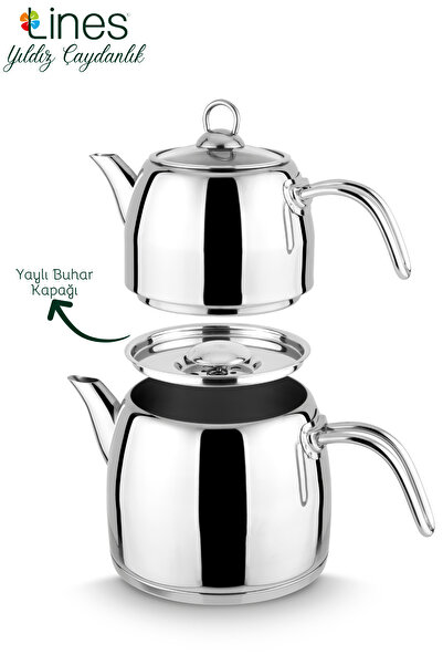 Lines Yıldız Stainless Steel Teapot - Mega Size