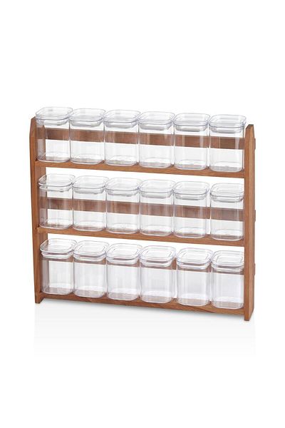 KukiWood Bella 200 ml 18 piece spice cup set with label