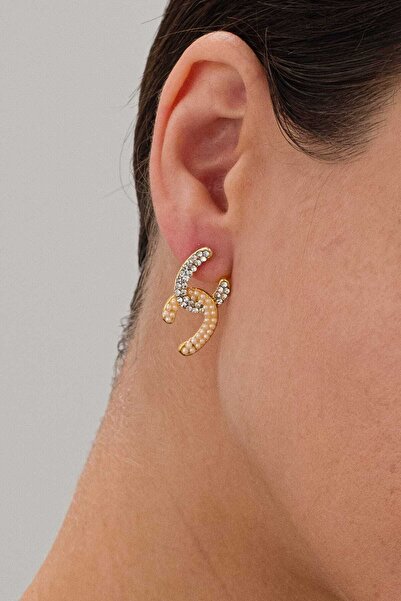 MRK Pearl and Stone Design Women's Earrings