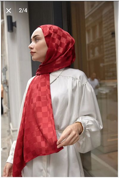 Nilbutik Checkerboard Pattern Cotton Jacquard Shawl