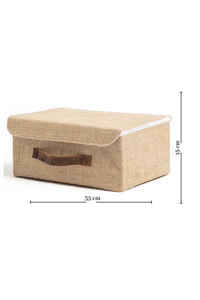 Art Bee Jute Closet Organizer Jewelry, Makeup, Bathroom, Office Organizer Storage Box 35x26x15 cm