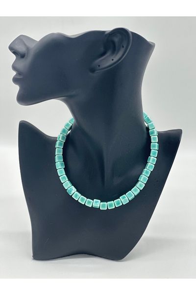 Hobimos Ceramic Women's Cube Necklace