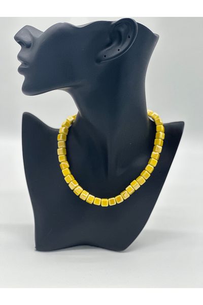 Hobimos Ceramic Women's Cube Necklace