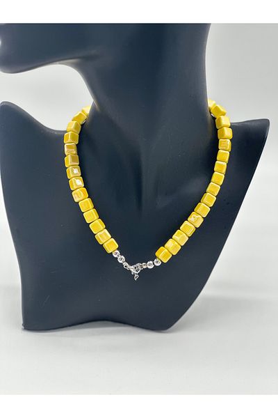 Hobimos Ceramic Women's Cube Necklace