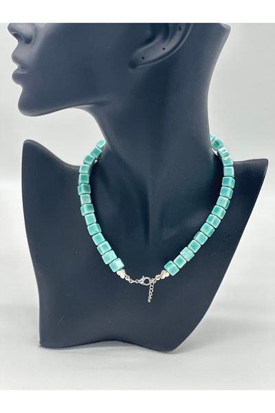 Hobimos Ceramic Women's Cube Necklace