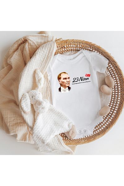 Lotus Baby Short Sleeve 100% Cotton April 23 ATATURK Designed Bodysuit
