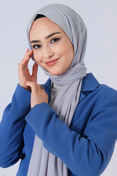 HAREM SCARF Γκρι ασιατικό σάλι