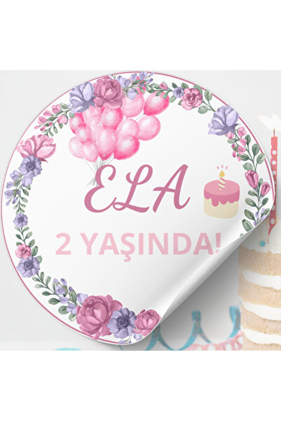YAPIŞKAN STORE Bebek Çocuk Doğumgünü Yapışkanlı Etiket - Mat Beyaz Kağıt Üzerine 4x4 Cm - 24 Adet