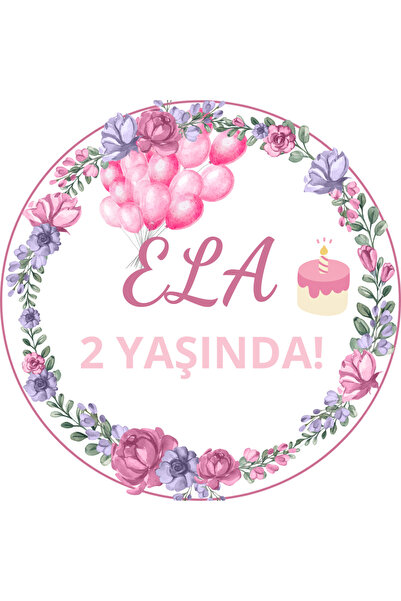 YAPIŞKAN STORE Bebek Çocuk Doğumgünü Yapışkanlı Etiket - Mat Beyaz Kağıt Üzerine 4x4 Cm - 24 Adet