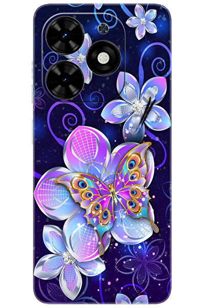 TECNO Spark GO 2024 (BG6) Uyumlu Kılıf Desen Baskılı Silikon Kelebek ve Çiçek...