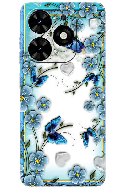 TECNO Spark GO 2024 (BG6) Uyumlu Kılıf Desen Baskılı Silikon Çiçek ve Kelebekler STK:547 CP-XXUAH3C