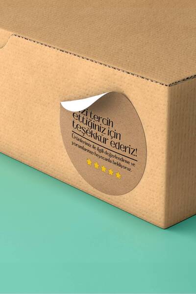 Basic Sense Kraft Görünümlü  Yazılı Sticker - 3x3cm 90 Adet - ST2281