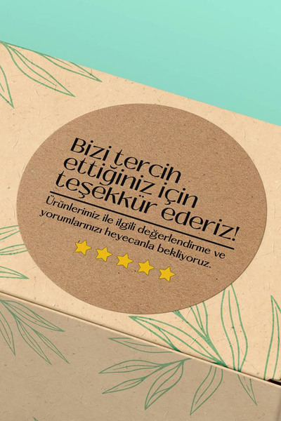 Basic Sense Kraft Görünümlü  Yazılı Sticker - 3x3cm 90 Adet - ST2281