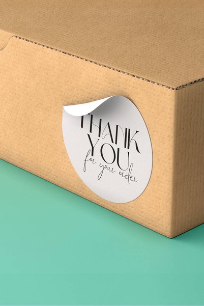 Basic Sense Thank You Sticker Teşekkürler Etiketi Ambalaj Kargo Paketleme Etiketi - 3x3cm 90 Adet - ST2184