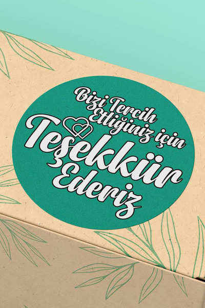Basic Sense Teşekkür Ederiz Yazılı Ambalaj Paketleme Etiketi Türkçe Sticker- ...