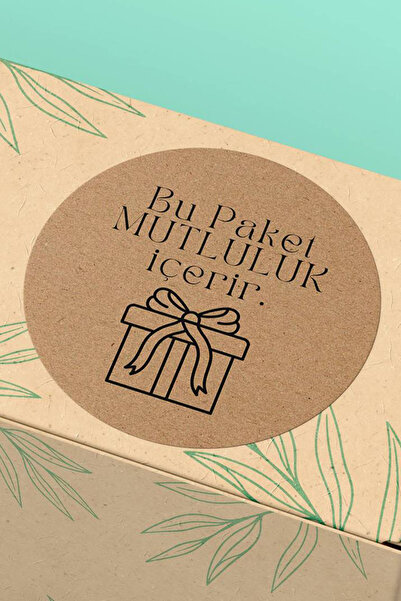 Basic Sense Thank You Sticker Teşekkürler Etiketi Kraft Görünümlü Paketleme E...