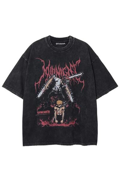 donamod Siyah Anime : Chainsaw Man - Denji In Darkness (unisex) T-shirt-favor...