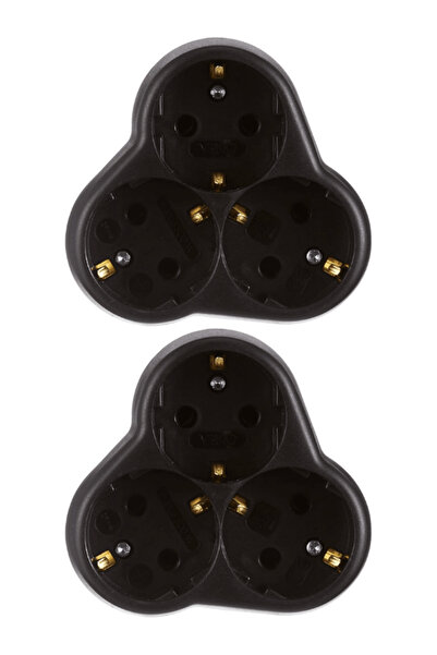 VİKO Viko 3lü (ÜÇLÜ) Yonca Golyat Fiş Priz Siyah (2 ADET)