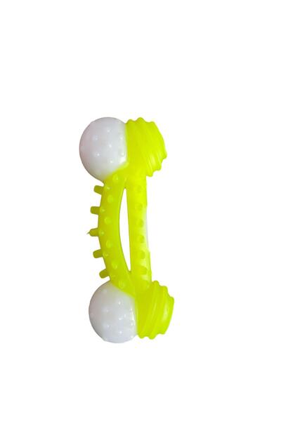 Glipet Plastik Kemik Dental Topuzlu Küçük Köpek Oyuncağı 12cm Sarı
