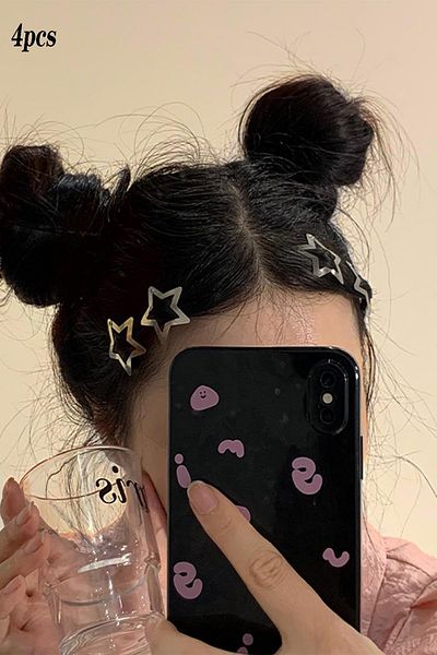 BAHELS Silver Color 4-Piece Trend Snap Star Buckle