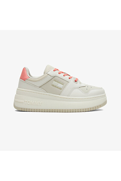 Tommy Hilfiger Damen Kadın Krem Sneaker