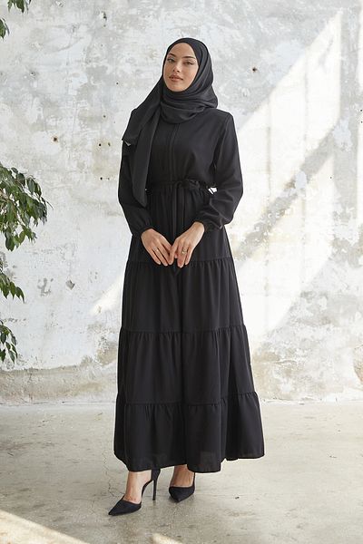 InStyle Fustă cu curea Gathered Ferace - Negru