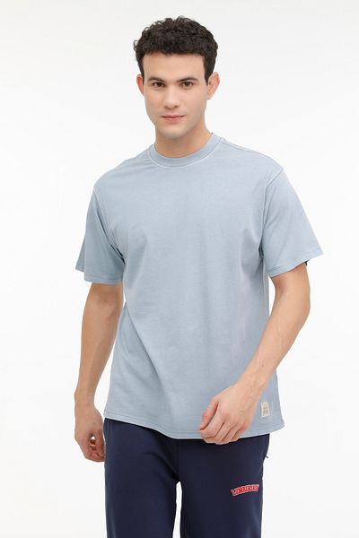 lumberjack T-shirt M-BSC C NECK 11BS38 4FX Mavi Erkek Kısa Kol