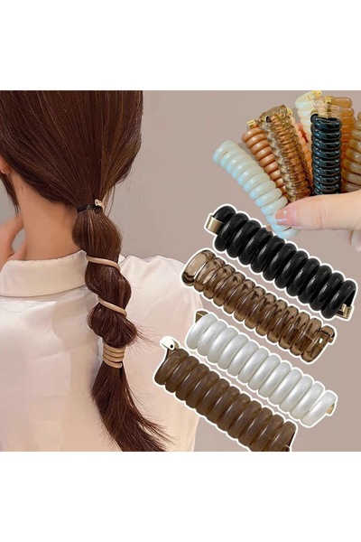 TAKIŞTIR Σετ 2 σπειροειδών αγκράφες σε καφέ χρώματα