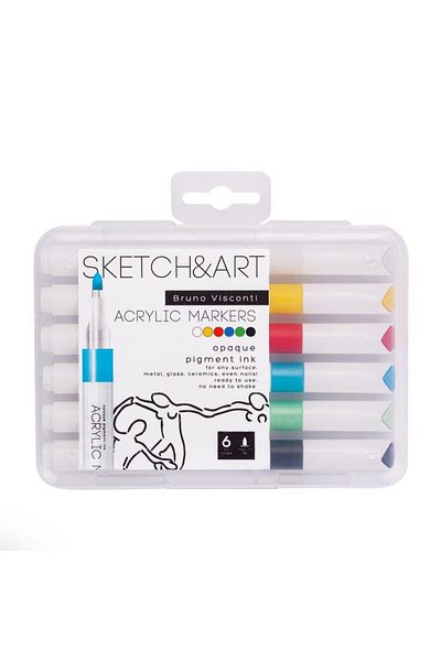 Bruno Visconti 6 Colors Sketch & Art Acrylic Marker Pen
