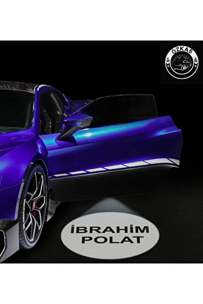 Genel Markalar 2 Adet Kişiye Özel Isimli Montajsız Pilli Kapı Altı Logo Oto Aksesuar Araba