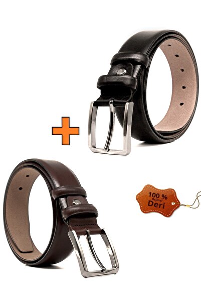 Pino44 بدلة حزام كلاسيكية للرجال مكونة من طبقتين من جلد البقر