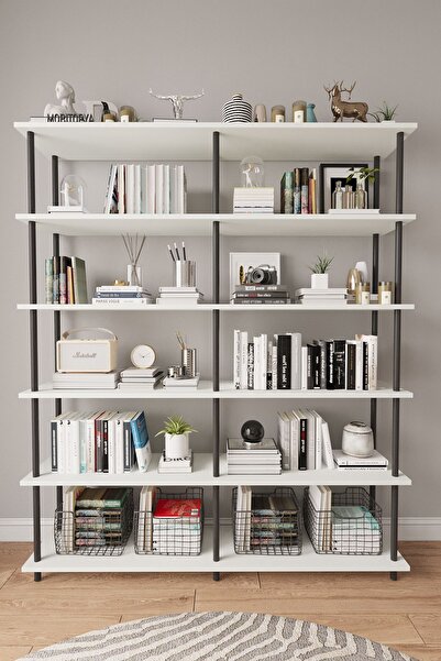 Mobitopya Çevir Kur 150 Cm Beyaz Kitaplık