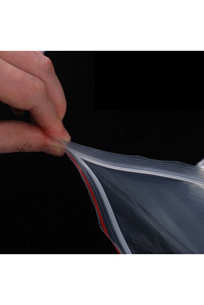 Kalbi Ticaret Kilitli Torba 21x27 Cm 50'li Kilitli Buzdolabı Poşeti Şeffaf Naylon Torba Kilitli Saklama Poşeti