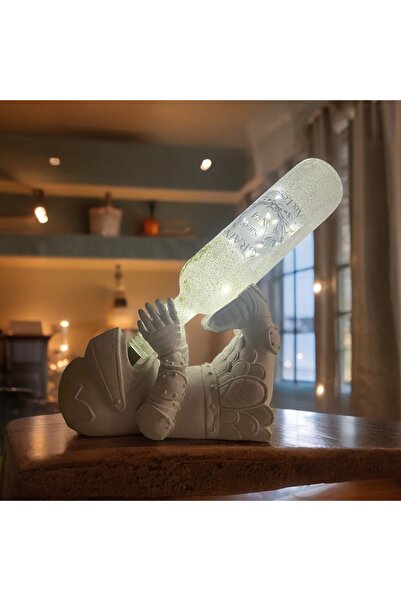 Mes Reves Şövalye Figürlü Şarap Şişesi Tutucu Obje Ve Aydınlatma Şişesi Masa ...