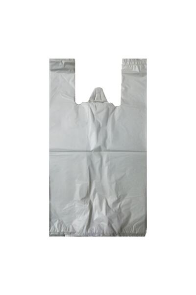 Kalbi Ticaret Kalın Kırık Beyaz Poşet Orta Boy 5 Kg Hışır Atlet Poşet Market Manav Poşeti Çöp Poşeti
