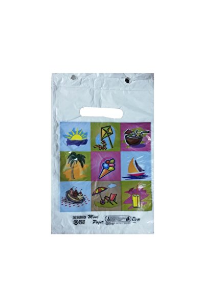 Kalbi Ticaret Beyaz Poşet 100'lü No 0 Takviyeli Poşet 20x30 cm El Geçme Baskılı Poşet Blok Poşet