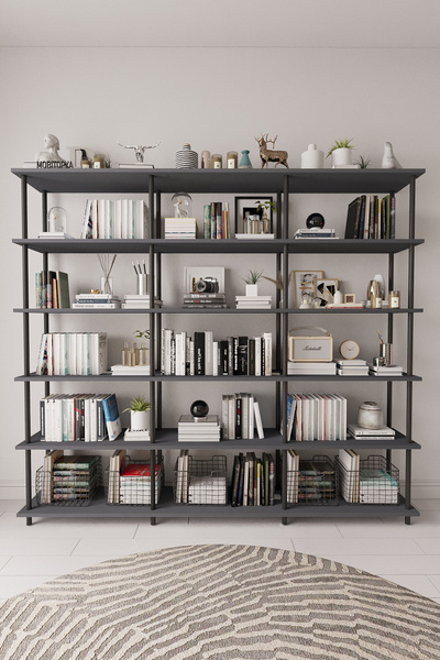 Mobitopya Çevir Kur 200 Cm Antrasit Kitaplık