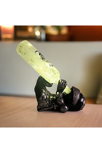 Mes Reves Gümüş Renkli Şövalye Figürlü Şarap Şişesi Tutucu Obje Ve Aydınlatma...