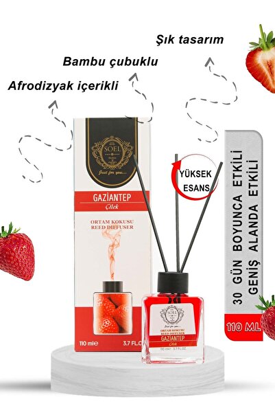 Soel Parfüm Bambu Çilek Oda Kokusu 110 Ml Bambu Çubukulu Ortam Kokusu