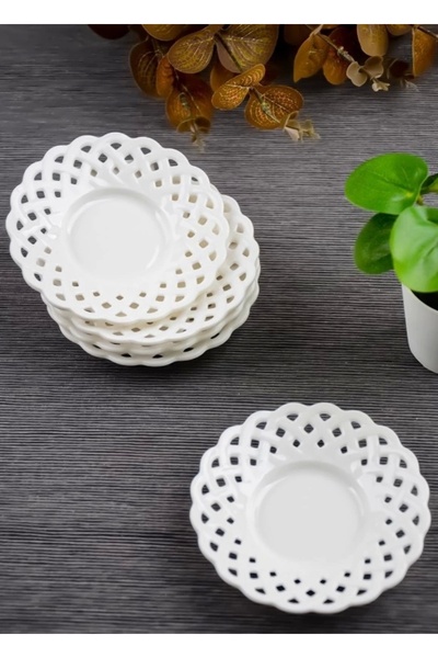 Paçi Şener Şnr100986 Lace Motif Tea Plate Set of 6